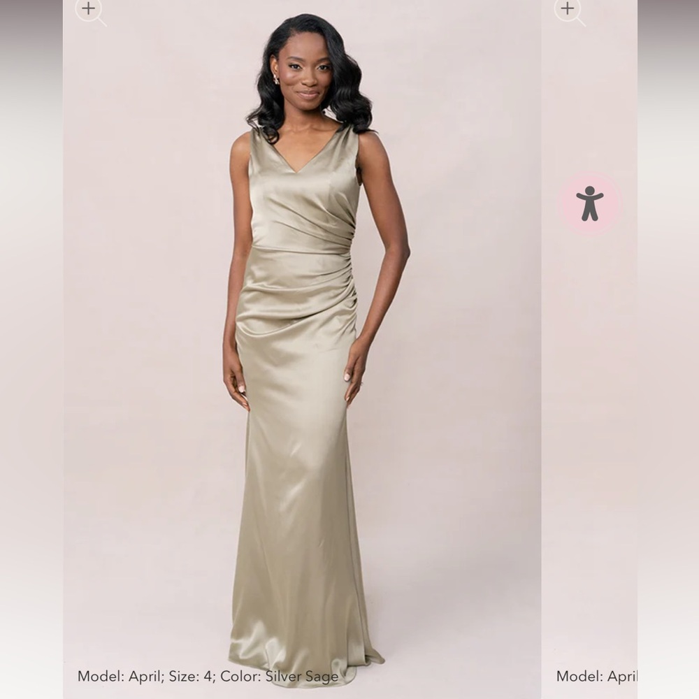 Revelry Dawson Sage Satin Dress